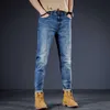 Nostalgic Trendy Brand Heavy Craft Youth Wash Wash Jeans Spring Mens Light Luxury Pantalon décontracté de haute qualité