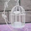 Bougeoirs Romantic European Wedding Bird Cage Whited Fer Bandlestick Lantern Lantern Lamp Decor pour le dîner Home 581d