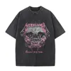 Y2K Wash Black T-shirt Mens Hip Hop Street Dress Graphic Womens Tight T-shirts 240508