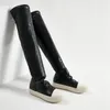 Boots Knee High Women Sneaker Casual Fashion Microfibre Cuir supérieur Hauteur supérieure Plateforme plate augmentée