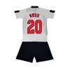 1998 Shearer Retro Kids Kit voetballen Jerseys Sheringham Owen Southgate Shearer Home Gray Gray Sort Sleeve voetbalshirt Uniformen