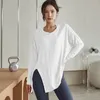 Chemises actives Femmes Pure Color généreusement Perméabilité Yoga Fashion Blouse décontractée Long Version Brave Couchés Fitness Workout Sportswear