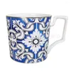 Mokken Europees blauw en wit porselein koffiekopje schotel Set bruiloft restaurant el huishoudelijke melk mok keramische thee
