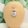 1PC Heart Belly Button Ring 14G Women Sexy Butterfly Dangle CZ Navel Piercing Barbell Body Gift Ombligo 240429