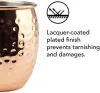 Tasses de mule de Moscou grande taille 19 oz 530 ml tasses martelées en acier inoxydable doublure en cuivre pur placage en laiton doré de 3,7 pouces de diamètre x 4 pouces de hauteur