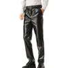 Pantalon masculin surdimension surdimensionné en cuir chaud pantalons pantalons hétéros cuero pantalones mâle automne plus velours