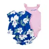 Kläder sätter nyfödd baby flicka sommar söt baby barn kläd set kortärmad+kortärmad+suspender jumpsuit 3-deluppsättning för små barn och flickorl2405