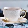 Set di stoviglie Bone China Coffee Tagus Breakfast Latt Milk Tazza di tè bevande con cucchiaio per cucine per bere per utensili Regali nuziali Eco-friendly
