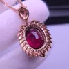 E401 Tourmaline Pendant Fine Jewelry Real 18 K Gold 100 Natural Rubi 71ct Gemstones Diamond Necklace 240511