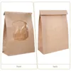 Storage Bottles 50 Pcs Bread Bags Window Baking Toast Biscuit Wrapping Clear Kraft Paper Holders Bakery Supply Household