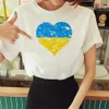 T-shirt féminin t-shirts ukrainiens Femmes Strtwear Y2k Tops japonais Lady Creative Slve Vintage Casual Clothes Leisure T confortable Y240509