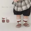Meias infantis de verão Anti -Slip Baby Socks Cartoon Animal Print Meias de piso de menina 5 pares por lote D240513