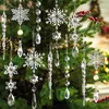 Decorative Figurines Acrylic Christmas Snowflake Pendant Fake Icicle Drop Xmas Tree Hanging Ornaments Year Party Decoration