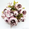 Decorative Flowers 1 Bouquet 10 Heads Vintage Artificial Peony Silk Flower Wedding Party Office Home Decoration