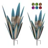 2st Tequila Sculpture Diy Plant Rustic Hand Pained Metal Agave Garden Outdoor Decor Figurer Hemma Yard Decorations Stakes Lawn Ornament (A-2PCS-Blue)