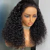 Grade 12a Maleisische Peruaanse Indiase Braziliaanse Jerry Curly 13x4 HD Lace frontale pruik 18 inch 100% rauw maagdelijk dik menselijk haar