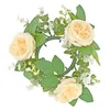 Fleurs décoratives Pilier d'anneau de bougie couronne de verdure ferme pour le mariage Halloween