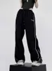 Calças femininas Capris JMPRS American Strtwear American Sweats Sortpants Mulheres Y2K Harajuku Retro Carta Hip Hop Troushers BF Cintura alta Pontas de renda solta Y240509