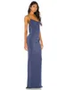 Robe à deux pièces SEXE SEXE SEPLOSE Backless dentelle de dentelle Long Womens Blue Slim pliant cocktail Cock Evening Club Q240511