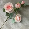 Декоративные цветы искусственная шелковая роза осень осень декор поддельный цветок искусственный домашний декоре красная фиолетовая синяя свадьба