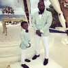 Ring Bearier Boy's Formal Wear Tuxedos Two Button Children Clothing For Wedding Gary Kids Boy Set Mint Jacket Ivory Pantal Black B 268Y