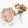 Rompers Sanlutez Flower Baby Girls Ajustement Princesse Coton Coton Automne Spring Baby Clothing Coins à manches longues Citel2405