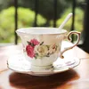 Tasses à café tasse européenne vintage os porcelaine français laitier petit déjeuner maison ménage après-midi ensemble simple ensemble haut grade et assiette