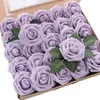 Rose Fleurs artificielles 25pcs mousse fausse roses bouquets bouquets centres