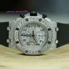 Anpassad märke isad ut högkvalitativ guld Sier Original Hip Hop Men Moissanite Diamond Wrist Watch