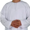 Nationaal kostuum mannen moslimkleding witte jubba thobe lange mouwen gewaden dubai Midden -Oosten mannen islamitisch Arabisch kaftan hoofddeksel 240506