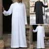Erkekler Sıradan Gömlekler Erkek Müslüman Gevşek Stand Yuvarlak Boyun Hui Robe Arap Orta Giyim Erkek Bluz