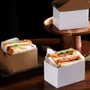 Emballage petit déjeuner kraft sable épais emballage de toast toast hamburger grasse preuve de papier plateau en papier cadeau vieillissement