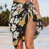 Laguna Floral cravatta in vita Sarong stampato di moda stampato Copritura marginale design elegante abbigliamento chic femminile push up