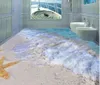 Bakgrundsbilder strandgolvväggmålningar i 3D -målning Sand havsplatta