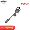 Spoons 1/2PCS Creative Spoon Weight: 25g Size: 15.1 3.4 0.25cm Ins Style One Piece Small And Portable Dessert Kitchenware