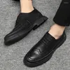 Lässige Schuhe Oxford Schwarz Leder Brogue Herren Formal für Männer klassische Hochzeitsfeier Kleid Zapato Italiano