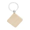 Fête Beech Blank Keychain Wood Favors personnalisés personnalisés Nom de balise ID Pendant Pendre Anneau Cré Créative Gift d'anniversaire FY2698