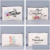 Storage Bags Sublimation Blank Square Bag Heat Transfer Canvas Zipper Cosmetic Diy Painting Student Pencil Case Drop Delivery Home G Dhodg