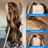 HD Body Wave Highlight Кружевные парики с передним человеческими волосами для женщин с кружевным фронтальным париком