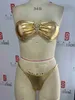 Costumi da bagno femminile nuovo bikini sexy oro sexy in pizzo in bikini set da bagno in bikini mini thong da bagno da nuoto bikini da bagno a 3 punti Spacchi J240510