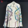 PFHQ Mens Rainbow Stripe Long Sleeve Tops Sunscreen Autumn Loose Casual Colorful Light Luxury Sport Art Delicacy Shirts 21Z1985 240511