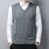 Kamizelki męskie 2024 kamizelka swetra mężczyźni moda jesienna wełna Jacquard Business Casual Tank Top Pullover Man Ubrania