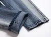 Jesienne i zimowe nowe męskie patchworkowe dżinsy modne spersonalizowane szczupłe spodni motocyklowych