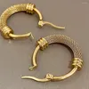 Hoop oorbellen Dodohao Chunky roestvrijstalen ronde cirkel voor vrouwen dikke geometrische huggie rock punk gouden kleur sieraden