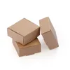 Envoltura de regalo 10 piezas pequeñas kraft papel empaquetando cajas cuadradas inferiores hechas a mano envasado de joyas de dulces hechas cartón