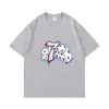 Y2K Европейская и американская летняя мода с короткими рукавами персонализированная печать повседневная топ-футболка пара спортивная одежда улицы 240513