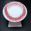 Figurines décoratives 8,7 mm à 8,9 mm bonne vente naturelle fraise rouge quartz cristal de guérison Bracelet spécial bijoux spécial pour cadeau