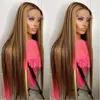 Highlights Light Ash Brown Blonde V Wigs ombre Human Hair Wave Wave Original Original Edition