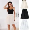 Skirts Womens Solid Color Underskirt Smooth Elastic Waistband Inner Lining Skirt Anti-Transparent Underdress Summer Thin Safety