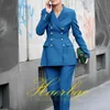 Andra kläder Navy Women Suits Double Breasted Jacket 2 st.